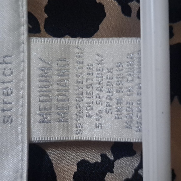 Worthington Stretch Tan/Black Satiny Soft Button-Up Tunic. Size Medium NWOT - Picture 10 of 10